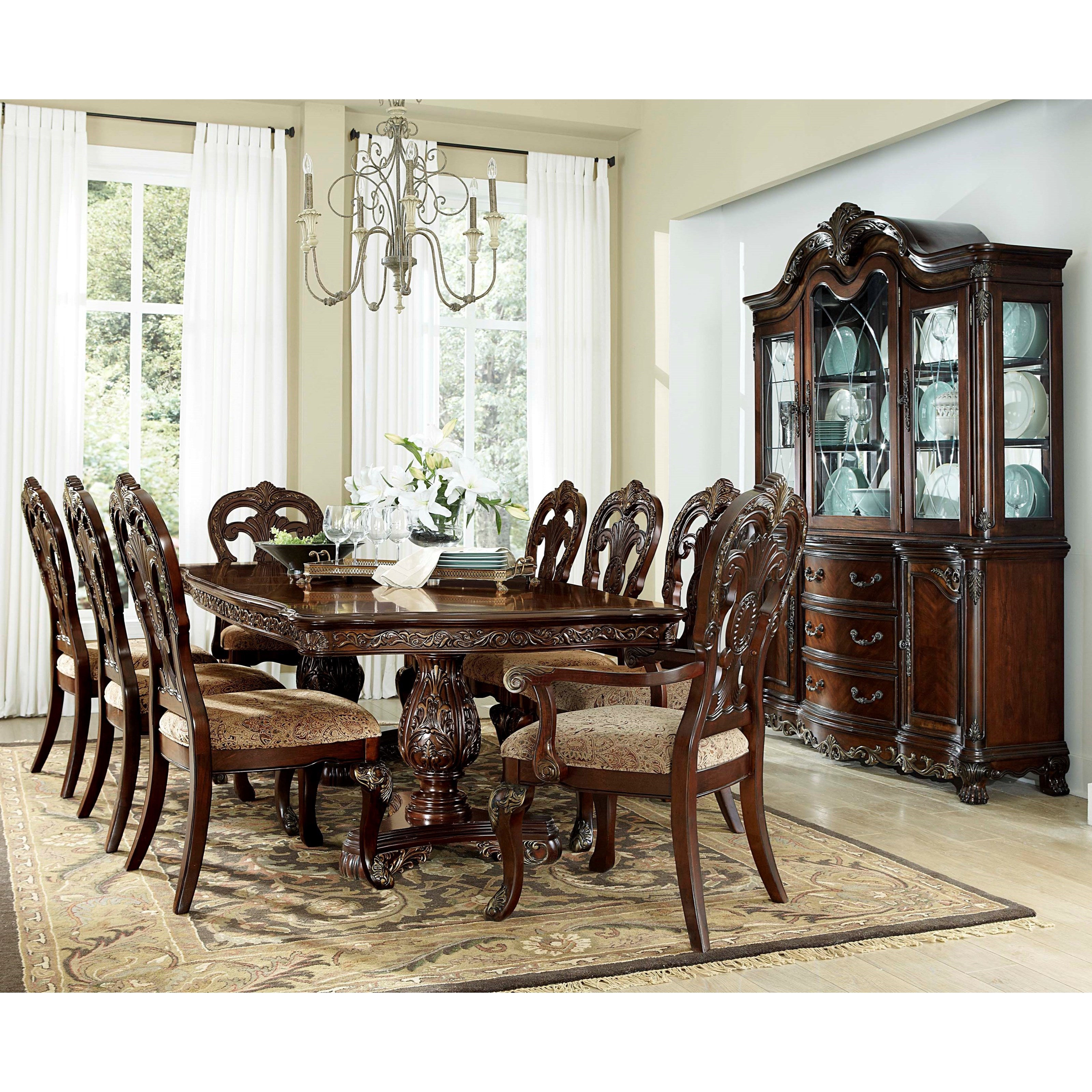 Dining room table chairs outlet and china cabinet